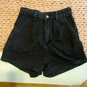 High waisted black shorts